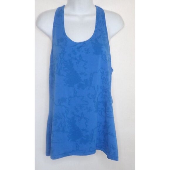 Tasc Racerback Tank Top Blue Abstract Pattern Women XL Workout Athletic Casual - Picture 1 of 6